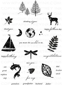 The Vault - Masculine Motifs Stamp Set Masculine Doodles, Globe Image, Craft Stamps, Moon Images, Deer Silhouette, Leaf Images, Woodland Scene, Circle Punch, Acrylic Stamp