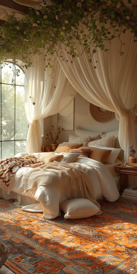 Bedroom Inspiration Cozy, Summer Bedroom, Boho Style Bedroom, Soft Life, Bedroom Decor Cozy, Bohemian Bedroom Decor, Cozy Room Decor, Boho Bedroom Decor, Dreamy Bedrooms