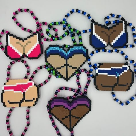 Panty And Stocking Perler Beads, Wwe Perler Beads, Rave Fuse Beads, Perler Bead Patterns Spiderman, Perler Bead Patterns Edm, Weird Perler Bead Patterns, Knife Perler Beads, Perleplader Ideas Cute, Rave Perler Pattern