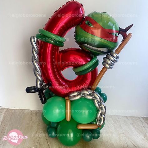 Ninja Turtles Balloon Bouquet Ninja Turtles Balloon Bouquet, Tmnt Balloon Garland, Ninja Turtle Balloon Bouquet, Ninja Turtle Balloon Ideas, Tmnt Balloon Arch, Tmnt Centerpiece Ideas, Ninja Turtle Balloon Garland, Ninja Turtles Birthday Decorations, Ninja Turtle Balloon Arch