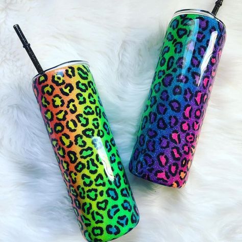 Lisa Frank Tumbler, Rhinestone Tumbler, Rhinestone Cups, Summer Tumbler, Rainbow Leopard, Glitter Cups, Custom Cups, Lisa Frank, Rainbow Glitter