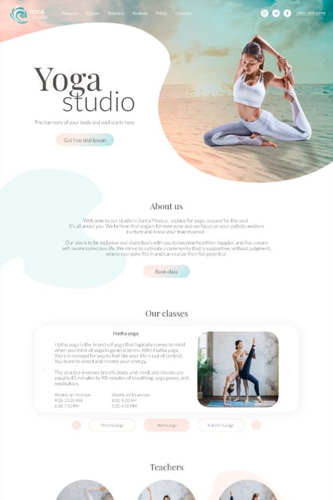 Graphic Design Web Design, Web Page Inspiration, 1 Page Website, Yoga Page Design, Graphic Design Landing Page, Mystical Website Design, Gym Website Design Inspiration, Cool Website Design Inspiration, Web Layout Design Inspiration