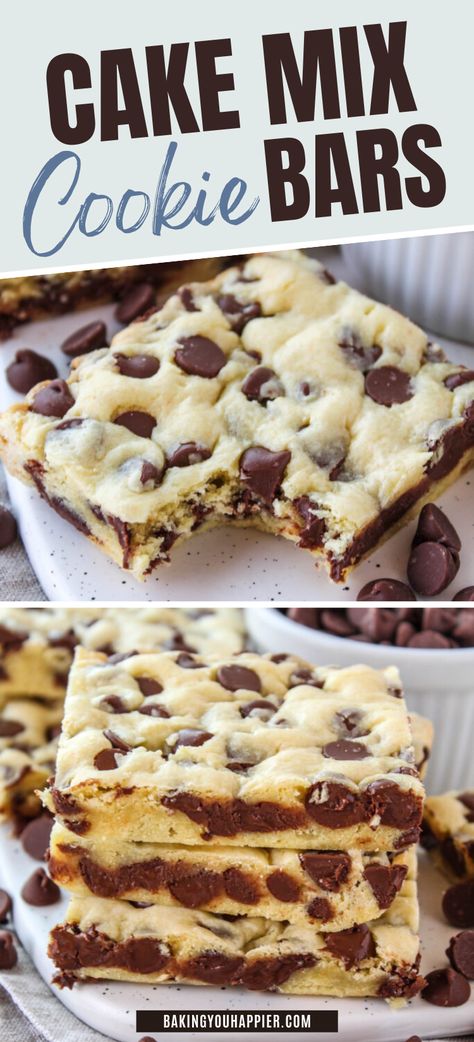 Cake Mix Chocolate Chip Cookie Bars, these cookie bars are easy to make with yellow cake mix and pantry ingredients! Lazy Cookie Bars Yellow Cakes, Yellow Cake Mix Chocolate Chip Cookie Bars, Cookie Bars With Yellow Cake, Chocolate Chip Cake Mix Bars, Cake Mix Chocolate Chip Cookie Bars, Chocolate Chip Cookie Bars Yellow Cake, Yellow Cake Mix Chocolate Chip Cookies, Yellow Cake Mix Chocolate Chip Bars, Yellow Cake Bars