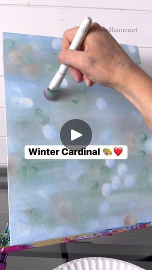 176K views · 1.4K reactions | [clip] Easy winter cardinal painting! 🎨❤️ #acrylicpainting #easypainting #tutorials #beginner | Emily Seilhamer Art Snowman With Cardinal Painting, Miniature Christmas Paintings, Cardinal Painting Acrylic Easy, Painted Cardinal Ornament, Easy Cardinal Painting, Small Christmas Painting Ideas, How To Paint A Cardinal Step By Step, Winter Painting Ideas Acrylic, Emily Seilhamer Art