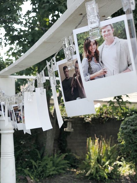 Engagement Party Decorations - MY 100 YEAR OLD HOME Backyard Engagement Party Decorations, Casual Engagement Party, Cocktail Engagement Party, Beach Proposal Ideas, Engagement Party Bbq, Outdoor Engagement Party, Engagement Party Table, Backyard Engagement Party, Engagement Party Photo Ideas