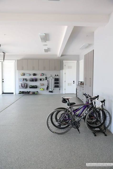 Garage Organization - Bike Storage - The Sunny Side Up Blog Garage Organization Bikes, Garage Hanging Storage, Bike Storage Home, Garage Storage Plans, Organized Garage, Garage Solutions, Garage Storage Inspiration, Bike Storage Garage, Garage Organisation