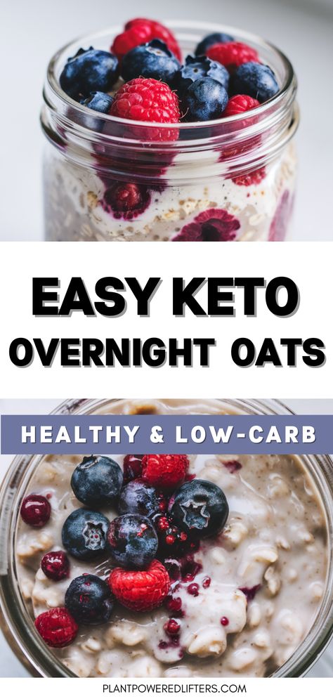 Are you looking for keto overnight oats that are low-carb? Do we have something for you! These overnight oats are easy to make and will help you start your day with a smile. Whether you're looking for easy overnight oats in a jar or vegan overnight oats, this easy keto recipe has got you covered! Overnight Low Carb Oats, Low Carb Overnight Oats In A Jar, Flat Belly Overnight Oats, Overnight Oats Keto Low Carb, Keto Overnight Oats Low Carb, Overnight Oats For Diabetics, Sugar Free Overnight Oats, Overnight Oats Healthy Low Calorie, Overnight Oats Keto