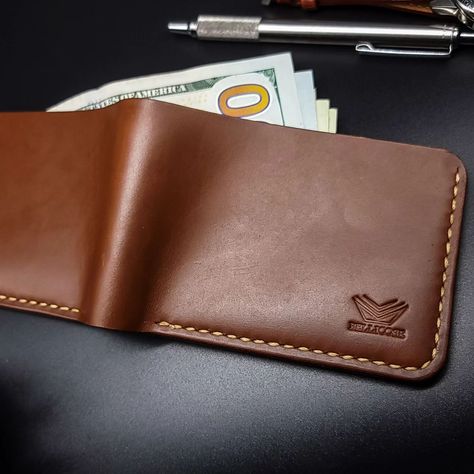 Bellicose Leather Company's full grain leather Classic bifold wallet. Brown w/Light tan thread. ✅ , , , #handmade #leatherwallet #bespoke #Bellicoseleather #walletsformen #wallet #madebyhand #menswallet Leather Company, Fashion Top Outfits, Leather Wallet Mens, Wallet Men, Full Grain Leather, Leather Wallet, Wallet, Mens Outfits, Leather