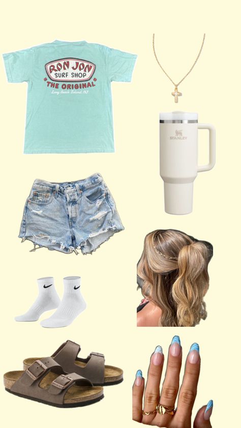 cute summer fit. church camp fit. Church Camp. Church Casual Outfit, Church Camp Outfits, Birks Outfit, Camp Outfits, Cute Summer Fits, Back To School Fits, Church Camp, School Fit, First Day Of School Outfit