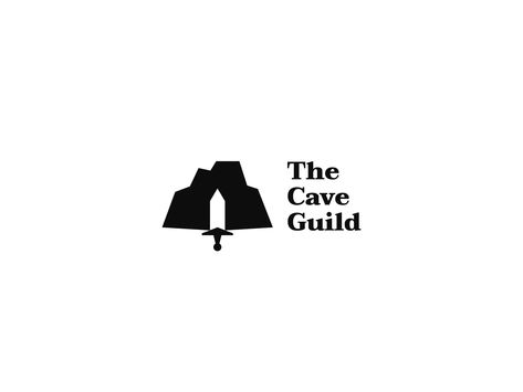 Cave Logo Design, Cave Design, Cave Logo, Stone Logo, Cave Illustration, Mining Logo, Logo Design Negative Space, Negative Space Logos, Logo Sketches