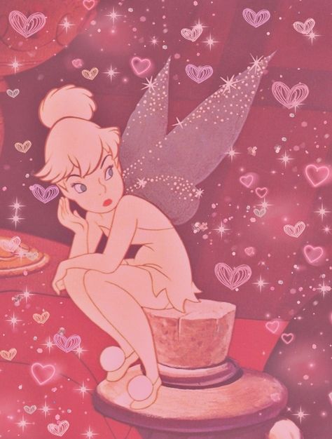 Pink Tinkerbell Aesthetic, Pink Aesthetic Fairy, Tinker Bell Aesthetic, Pink Tinkerbell, Bell Aesthetic, Tinkerbell Aesthetic, Aesthetic Fairy, Disney Aesthetic, Spring Aesthetic