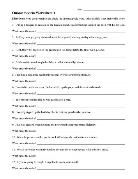 Onomatopoeia Worksheets, Onomatopoeia Activities, English Grammar Test, Poetic Devices, English Grammar Rules, Grammar Rules, Notebook Ideas, Figurative Language, Sound Effects