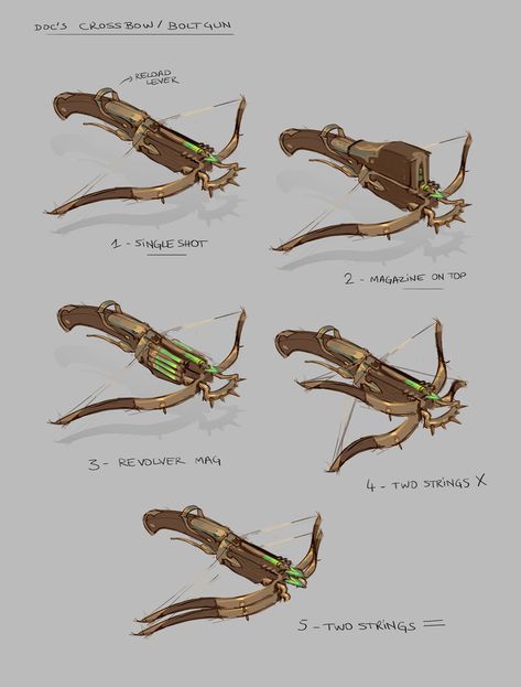 ArtStation - Toxic crossbow, Alexandre Coadou Crossbow Character Design, Crossbow Concept Art, Crossbow Drawing, Automatic Crossbow, Hand Crossbow, Dnd Druid, Steampunk Character, Crossbow Bolts, Perspective Drawing Architecture