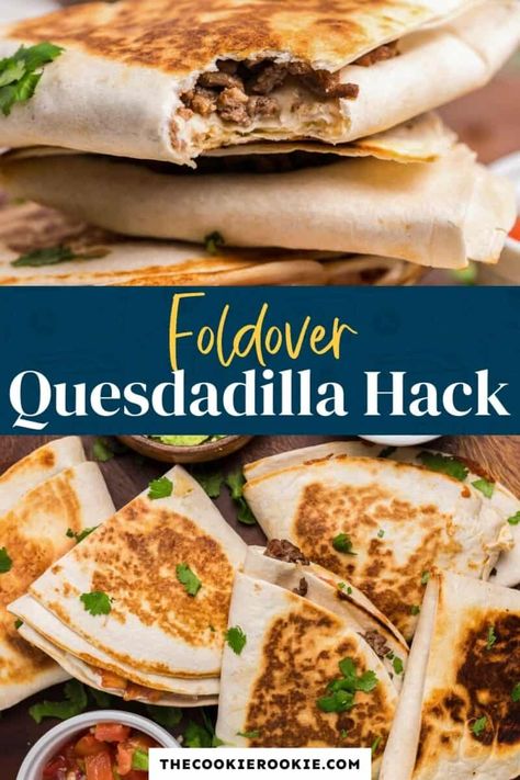 Folded Quesadilla, Quesadilla Hack, Beef Recipe Instant Pot, The Cookie Rookie, Cookie Rookie, Quesadilla Recipes, Dinner With Ground Beef, Beef Recipes Easy, Great Appetizers