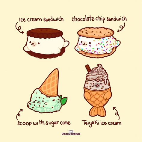 ✨️ Ice cream seals ✨️ Flavors shown: • French vanilla (ice cream sandwich) • Vanilla with sprinkles (chocolate chip sandwich) • Mint chocolate chip (scoop) • Cookies and cream (taiyaki ice cream) I want to draw more flavors for each of these, especially the ice cream scoop seal. I love his garnish tail. 🦭 Which is your favorite seal? And what's your favorite ice cream flavor? #cuteart #foodanimals Ice Cream Sandwich Drawing, Ice Cream Scoop Drawing, Seals Drawing, Scoop Cookies, Chip Sandwich, Sandwich Drawing, Taiyaki Ice Cream, French Vanilla Ice Cream, Ice Cream Drawing