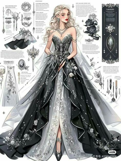 Red Carpet Dress Aesthetic, Prom Dress Drawing, Royalty Outfits, Fantasy Dress Drawing, Fantasy Dress Design, Gowns Drawing, Baju Kahwin, Vestidos Anime, Dreamy Gowns