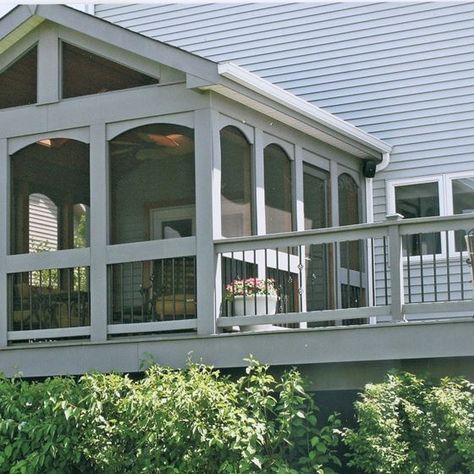 Enclosed Decks, Metal Deck Railing, Second Story Deck, Screened Porch Designs, Screened In Deck, Deck Pictures, Porch Addition, Patio Deck Designs, Patio Enclosures