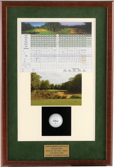 Getting this Hole in one shadow box for my first hole in one!    Bucket List!  Hope I can get lucky! Hole In One Display Golf, Hole In One Shadow Box Ideas, Golf Awards, Golf Office, Diy Golf, Golf Trophies, Golf Room, Golf Ball Crafts, Trophy Plaques