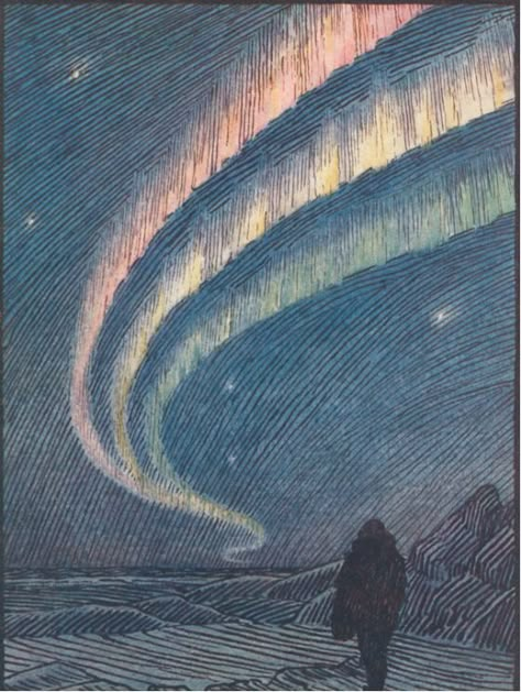 'In Northern Mists: Arctic Exploration in Early Times,Vol II' by Fridtjof Nansen (Norwegian: 1861 – 1930). Nansen was a Norwegian polymath and Nobel Peace Prize laureate. He gained prominence as an explorer, scientist, diplomat, and humanitarian. He led the team that made the first crossing of the Greenland interior in 1888, traversing the island on cross-country skis. He won international fame after reaching a record northern latitude of 86°14′ during his Fram expedition of 1893—1896. Stephen Ellcock, Moonlight Illustration, Fridtjof Nansen, Arctic Explorers, East Coast, Artist Inspiration, Oil On Canvas, Aurora, Modern Art