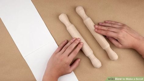 3 Ways to Make a Scroll - wikiHow Archaeology For Kids, Paper Grocery Bags, Wall Art Halloween, Diy Santa, Prop Making, Jewish Holiday, Strongest Glue, Art Halloween, Antique Paper