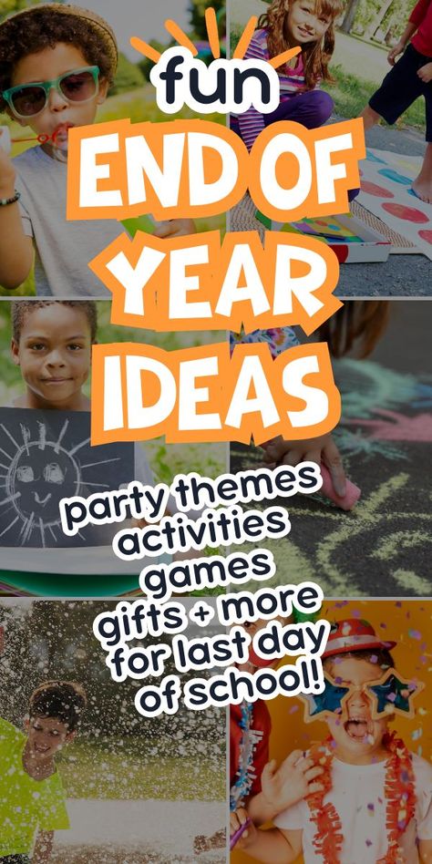 End Of Year Spirit Week Ideas, End Of Year Party Themes, School Celebration Ideas, Last Day Of School Ideas, Last Day Of School Activities, End Of School Year Party, Last Day Of School Party, End Of The Year Celebration, School Party Ideas