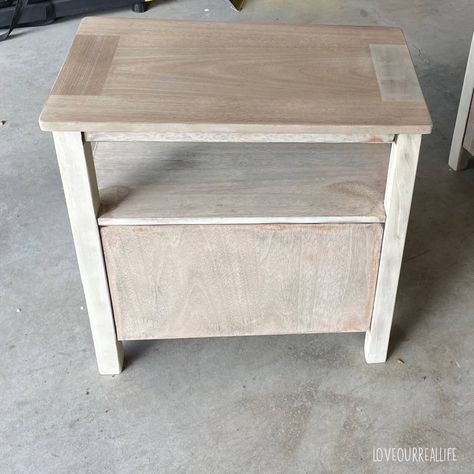 How to Bleach Wood Furniture- Make It Look New Again ⋆ Love Our Real Life Bleaching Furniture, Bleach Wood, Black Painted Furniture, Wood Stools, Heirloom Traditions Paint, Special Walnut Stain, Black Chalk Paint, Bleached Wood, Using Chalk Paint