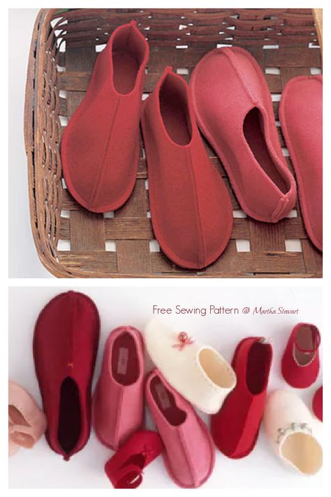 Diy Felt Slippers Pattern, Felt Slippers Diy Free Pattern, Felt Shoes Pattern, Diy Leather Slippers, Slipper Boots Sewing Pattern Free, Slipper Pattern Sewing, Felted Slippers Pattern Free, Fleece Slippers Pattern Free, Free Slipper Patterns Sewing