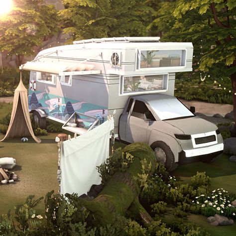 Simsphony - Super Realistic Camper - The Sims 4 Rooms / Lots - CurseForge Sims 4 Trailer Home Cc, Sims 4 Rv Build, Sims 4 Caravan Cc, Sims 4 Camper Van, Sims 4 Van Life, Sims 4 Camper Cc, Sims 4 Campground, Sims 4 Rv Cc, Sims 4 Tent Cc