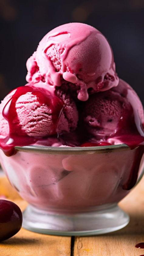 Cherry Gelato Recipe by PC 2 Cherry Sorbet Recipe, Gelato Recipe Homemade, Italian Gelato Recipe, Cherry Gelato, Gelato Recipes, Cherry Sorbet, Homemade Gelato, Dessert Favorites, Food Studies