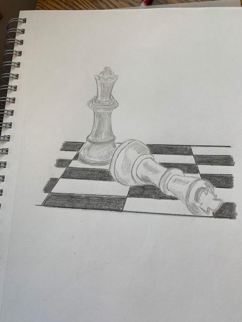 Chess Queen Drawing, Chessboard Drawing, Chess Drawing Sketch, Chess Board Drawing, Chess Sketch, Chess Drawing, Chess Art, Pencil Sketches Easy, Queen Drawing