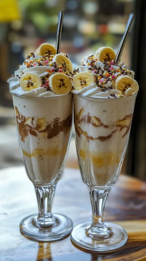 Ultimate Banana Split Milkshakes Recipe Guide Check more at https://fridastaqueria.shop/ultimate-banana-split-milkshakes-recipe-guide/ Banana Milkshake, Fast Recipes, Milkshake Recipes, Fast Easy Meals, Banana Split, Milkshakes, Food Guide, Split, Yummy Food