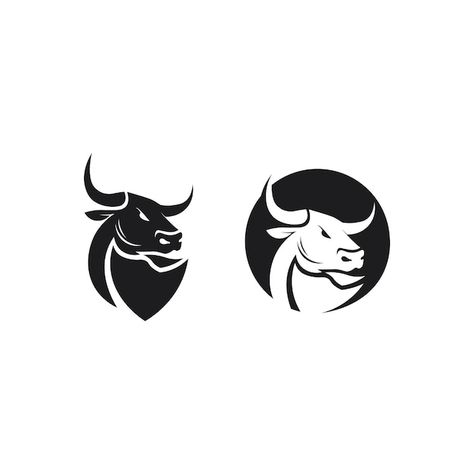 Bull buffalo head cow animal mascot logo... | Premium Vector #Freepik #vector #logo #abstract #nature #cartoon Buffalo Logo, Cow Logo, Buffalo Animal, Illustrator Design Tutorial, Design Tutorials, Animal Illustration, Buffalo, Cartoon Art, Mammals