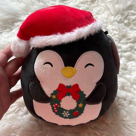 Squishmallows Toys | Squishmallow 4.5" Luna The Christmas Penguin Plush New | Color: Black/White | Size: Osg Squishmallows Christmas, Christmas Squishmallows, Christmas Plushies, Squish Mallows, Penguin Plush, Cute Squishies, Cute Christmas Outfits, Fantasy Gifts, Toddler Development