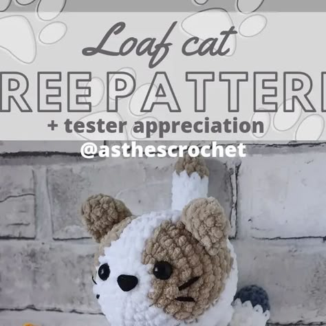 🌸 Ast on Instagram: "I am very happy to share another free pattern with you. This time, it's a kitten that has recently taken over my Instagram 🙈   I would be very grateful if you shared the post so that it reaches more people 🫶   Big thanks to my testers who did a great job! @madewithkarina  @shelbscrochetco  @kkandcocreations  @lilbeanstitches   🏷 #amigurumiaddict #amigurumi #amigurumiinspiration #amigurumicat #amigurumipattern #amigurumicrochet #amigurumifreepattern #crochetinspiration #crochetersofinstagram #crochetfreepattern #crochet #crochetaddict #crochetcat #crochettesterswanted #crochettestercall #crochetpattern #freepattern #freecrochetpattern #freeamigurumipattern #explorepage #handmade #hobby #crochettester #amigurumipatterns #crochetpatterns #testercall #loafcat #plushie Chonky Cat Crochet Pattern, Crochet Cat Loaf Plushie Free Pattern, Free Cat Loaf Crochet Pattern, Giant Cat Crochet Pattern, Free Loaf Cat Crochet Pattern, Loaf Cat Crochet Pattern Free, Loaf Cat Crochet Pattern, Cat Crochet Pattern Free Amigurumi, Cat Patterns