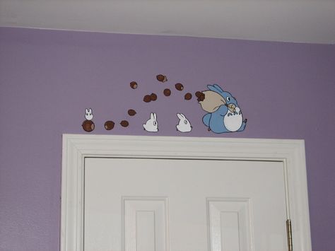 The Acorn Thief. I totally want to do this for my future kids! Totoro Nursery, Otaku Room, Anime Room, Space Pictures, Cute Bedroom Decor, Ghibli Art, My Neighbor Totoro, Kids' Room, Wall Paint