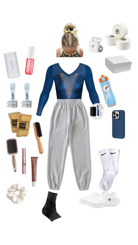 Acrobatic Outfit, What To Wear To Gymnastics, Gymnastics Aesthetic Outfit, Outfit Ideas For Gymnastics, Gymnastics Practice Outfits, Tumbling Outfits, Gymnastics Outfits For Practice, Gymnastics Fits, Gymnastics Essentials