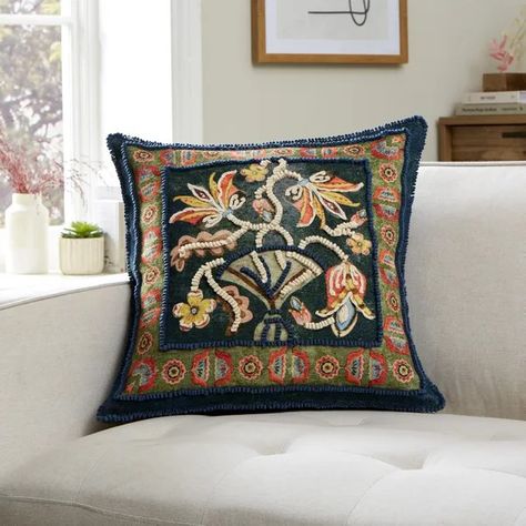 Dunelm Cushion, Navy Couch, Navy Pillows, Leather Couch, Cushion Filling, Chenille Fabric, Front Room, Elegant Floral, Handmade Design