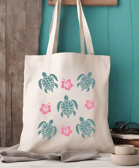 A classic cotton tote bag with sea turtles and hibiscus flowers!  This beachy tote bag is sure to please all the ocean animal lovers out there!  A fun conversation starter for every day use!  Sea Turtle Tote Bag, Hibiscus Bag Preppy Stuff Mermaidcore Coconut Girl Mermaid Core Mini Sea Turtle Gifts Seaturtle Cruise Accessories * Q U I C K * F A C T S * ✺ 100% cotton ✺ Bag size: 15"x 16" ✺ Heavy Cotton Fabric ✺ Handle Length: 20 inches (54.61cm) ✺ Open main compartment ✺ Colors may vary due to com Preppy Tote Bag, Cruise Accessories, Ocean Tote Bag, Handpainted Tote Bags, Sea Turtle Gifts, Mermaid Core, Turtle Gifts, Fun Conversation Starters, Preppy Stuff