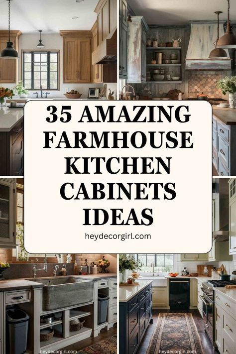 Discover Amazing Farmhouse Kitchen Cabinets Ideas that bring charm and warmth to your kitchen! From rustic wood finishes to modern farmhouse styles, these cabinet designs perfectly blend function with cozy aesthetics. Get inspired to transform your kitchen with timeless farmhouse cabinetry that adds character and a welcoming feel to your home! Country Kitchen Painted Cabinets, Two Toned Farmhouse Kitchen, Unique Kitchen Cabinets Ideas, Farmhouse Kitchens 2024, Farmhouse Kitchen Renovation Ideas, Modern Country Kitchen Farmhouse, Farmhouse Cabinets Kitchen, Farmhouse Kitchen Cabinet Ideas, Modern Farmhouse Kitchens Cabinets