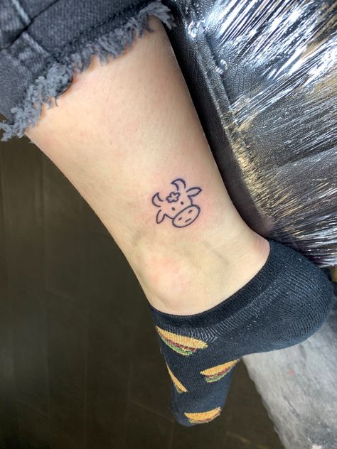 Small Cow Tattoo For Women, Heifer Tattoo, Cow Calf Tattoo, Cow Face Tattoo, Tattoo Ideas Cow, Cow Tattoos For Women, Mini Cow Tattoo, Cow Print Tattoo, Cow Outline Tattoo