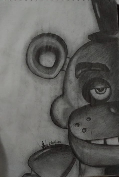 Fnaf Art References, Easy Fnaf Drawings, Five Nights At Freddy's Drawing, Freddy Fazbear Drawing, Horror Characters Drawings, Fnaf Drawings Easy, Fnaf Drawings Sketches, Freddy Drawing, Fnaf Doodles