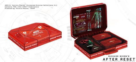 After Reset RPG concepts AED KIT 'AP' by blackcloudstudios on DeviantArt Futuristic Doctor, Futuristic Headquarters, Fallout 1, Parts Organizer, Graphics Board, Small Parts Organizer, Sci Fi Props, Futuristic Armour, Medical Kit