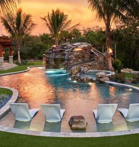 Insane Pools, Dream Backyard Pool, Pools Backyard Inground, Big Pools, Lagoon Pool, Pool Landscape Design, Dream Life House, Pool Waterfall, Luxury Pools