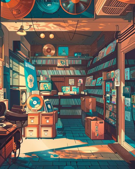 checking the record store 💿   ⠀⠀⠀⠀⠀⠀⠀⠀⠀⠀⠀ 🔗 https://linktr.ee/whimcity ✉️ DM for collabs ⠀⠀⠀⠀⠀⠀⠀⠀⠀ 🔗 #illustration 🔗 #urbanjungle 🔗 #chillvibes 🔗 #aiart 🔗 #aiartwork 🔗 #midjourneyartwork 🔗 #aiartcommunity 🔗 #animelover 🔗 #ghibli 🔗 #animeart 🔗 #animestyle 🔗 #mangaart 🔗 #lofi 🔗 #vinylcommunity Record Store Drawing, Record Store Illustration, Record Store Aesthetic, Goblin Market, Studio Illustration, Lofi Aesthetic, Aesthetic Drawings, Vinyl Store, Dream Studio