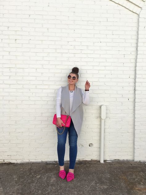 #OOTD HOT PINK SHOES AND HANDBAG Pink Shoes And Purse Outfit, Hot Pink Tennis Shoes Outfit, Neon Pink Shoes Outfit, Metallic Pink Shoes Outfit, Hot Pink Shoes Outfit Casual, Pink Flat Shoes Outfit, How To Wear Pink Shoes, Bright Pink Shoes Outfit, Fuchsia Bag Outfit