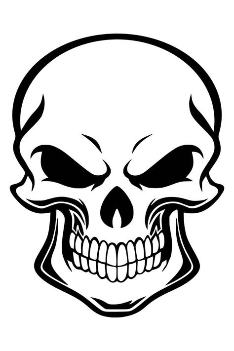 Ghost Skull Drawing, Skull Art Easy, Skull Line Drawing, Line Art Skull, Traceable Art, Skull Line Art, Skull Silhouette, Skull Stencil, Skull Png