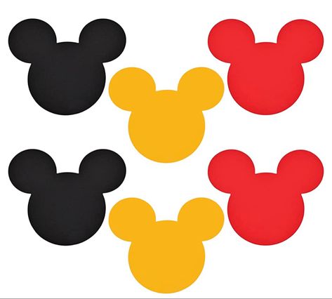 Mickey Mouse Cutouts, Mickey Mouse Theme Decoration, Mickey Mouse Cake Topper Printable, Mickey Mouse Decorations Birthday, Minnie Mouse Cricut Ideas, Imprimibles Mickey Mouse, Toodles Mickey Mouse, Mickey Mouse Template, Mickey Mouse Theme Party