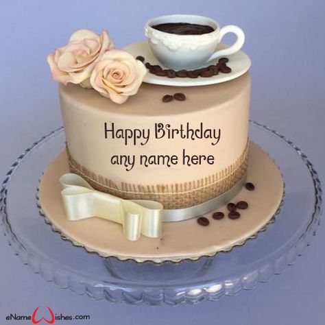 write name on pictures with eNameWishes by stylizing their names and captions by generating text on Name Birthday Cake Pic with ease. Coffee Cake Decoration, Name On Cake, Name Birthday Cake, Write Name On Cake, Happy Birthday Coffee, Sugar Decorations For Cakes, Anniversary Cake With Name, Cake Pic, Big Birthday Cake