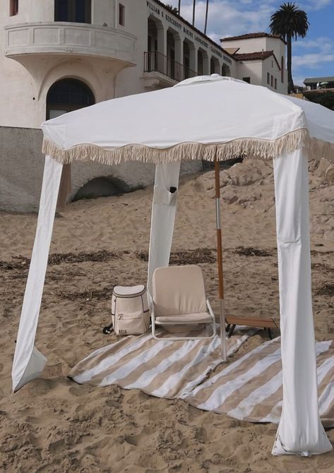 business and pleasure cabana, beach aesthetic, beach cabana, cute beach set up