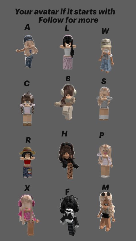 Roblox avatar if your name starts with the letter Roblox Names, Roblox Avatar, Your Name, Avatar